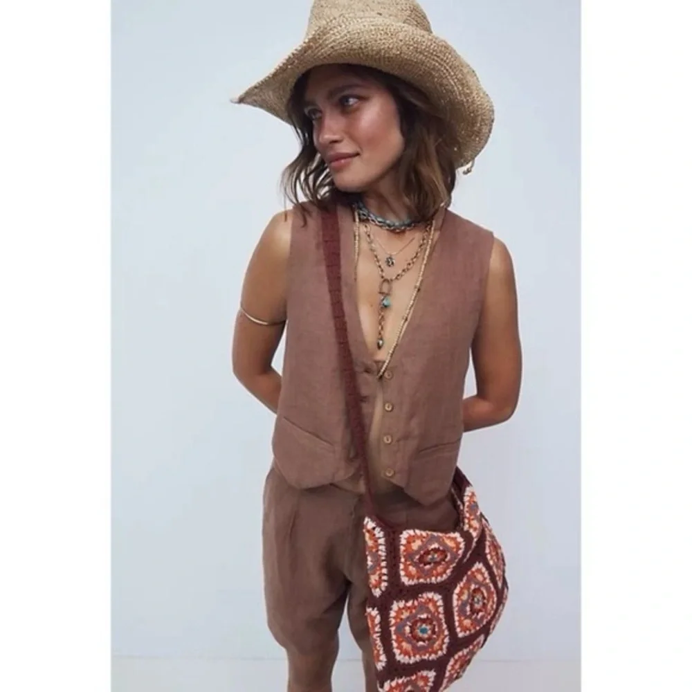 Free People Catch Me Crochet Hobo Bag NWOT