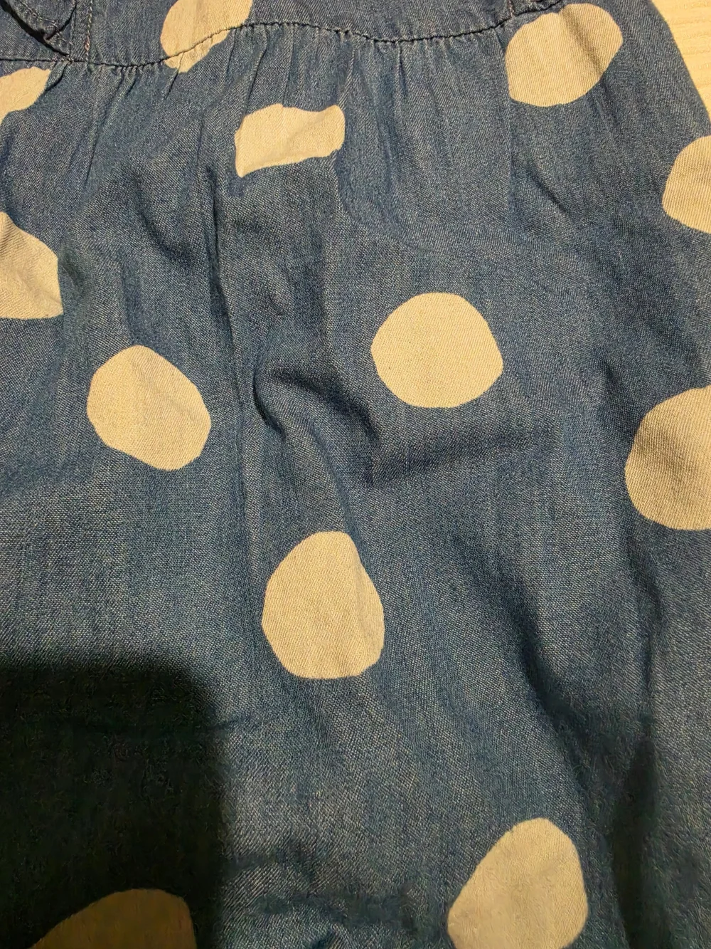 Carter's Blue Polka Dot Ruffle-Strap Romper Size 6m