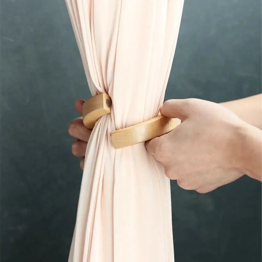 Curtain Tieback Magnetic Clip Decorative Wood Boho Scandinavian Nordic Simple ..