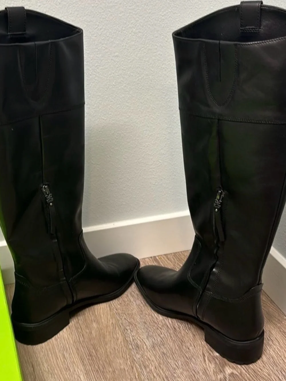 New Sam Edelman Drina Black Over-the-Knee Leather Riding Boots Women’s Size 7.5