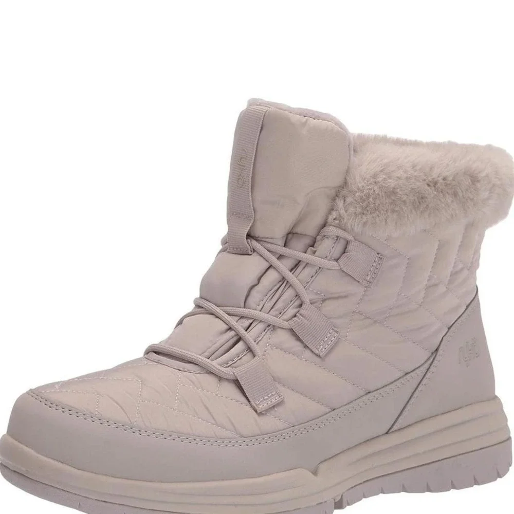 Ryka Akron Womens Winter Boots Beige Taupe Faux Fur Lined Snow Boots Size‎ 6M