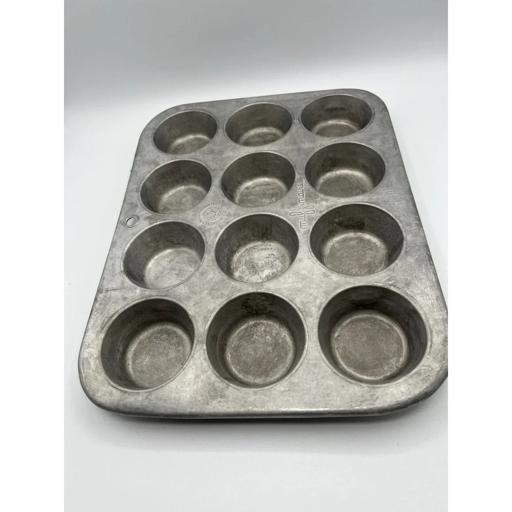 Vintage MUFFINAIRE‎ 12 Muffin Cupcake Pan Aluminum Tin Dayton Ohio USA Aircraft