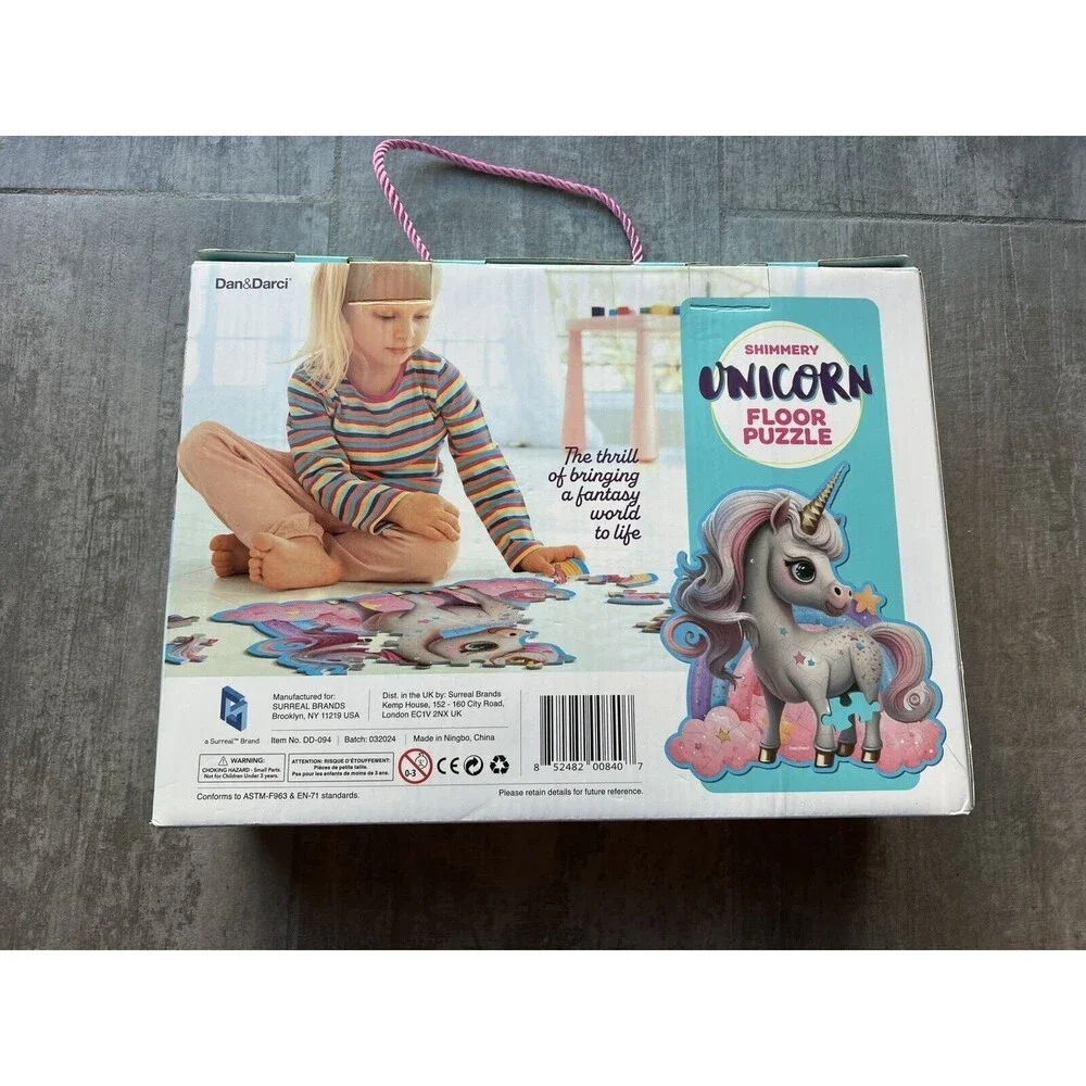 Jumbo Shimmery Floor Puzzle Unicorn Jigsaw Large 45 Piece NEW 30