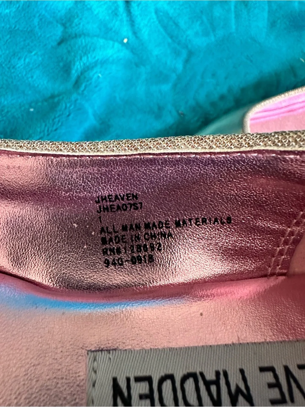 Steve Madden Metallic Gold Ballet Flats with Pink Lining
