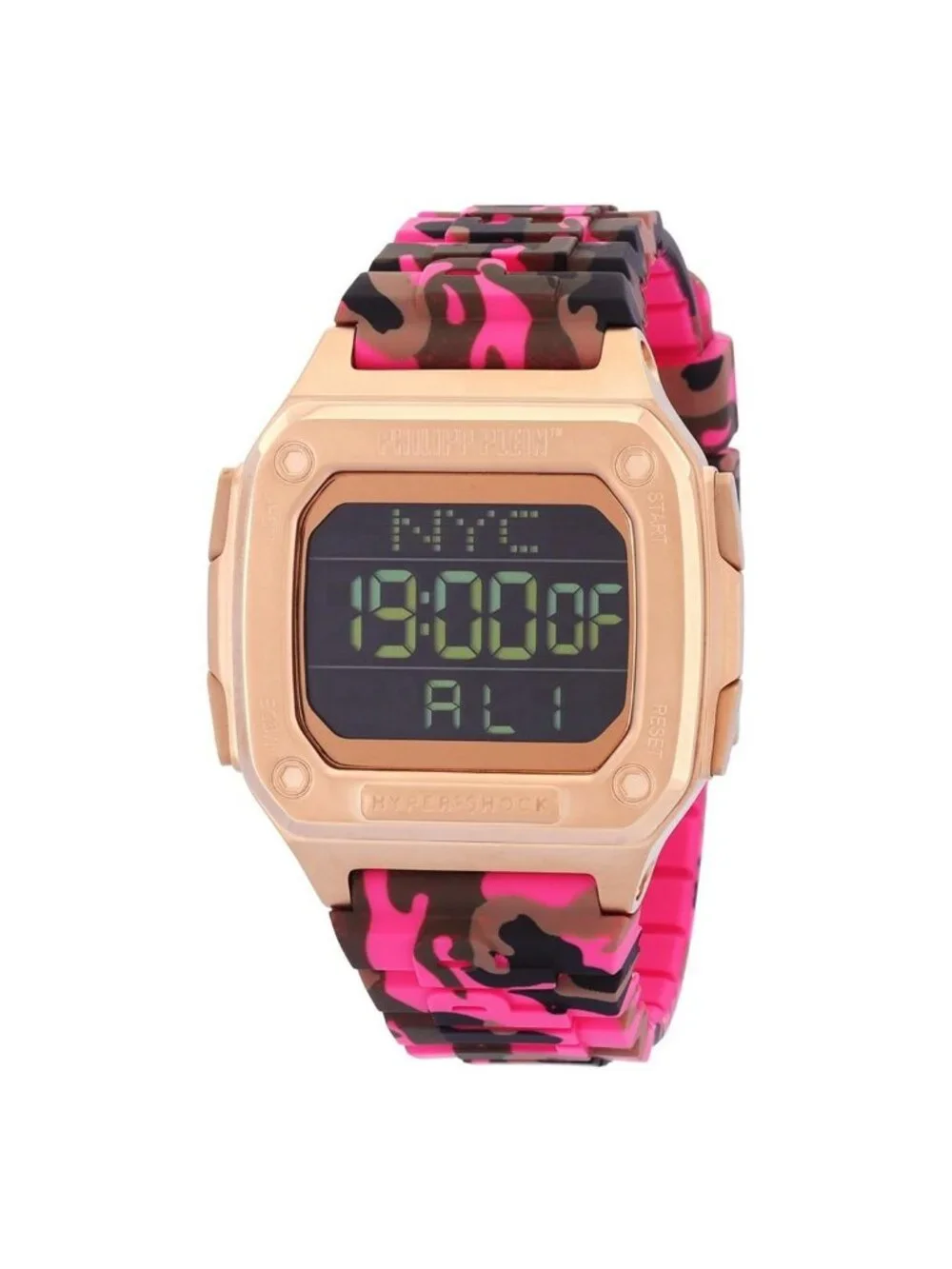 NWT Philipp Plein Hyper Shock Quartz Digital Black Dial Unisex Watch