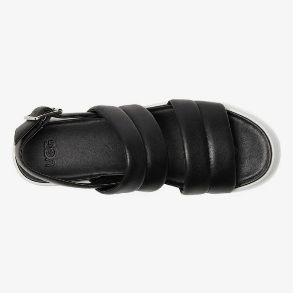 UGG Zayne Slingback Platform Sandal Black Leather
