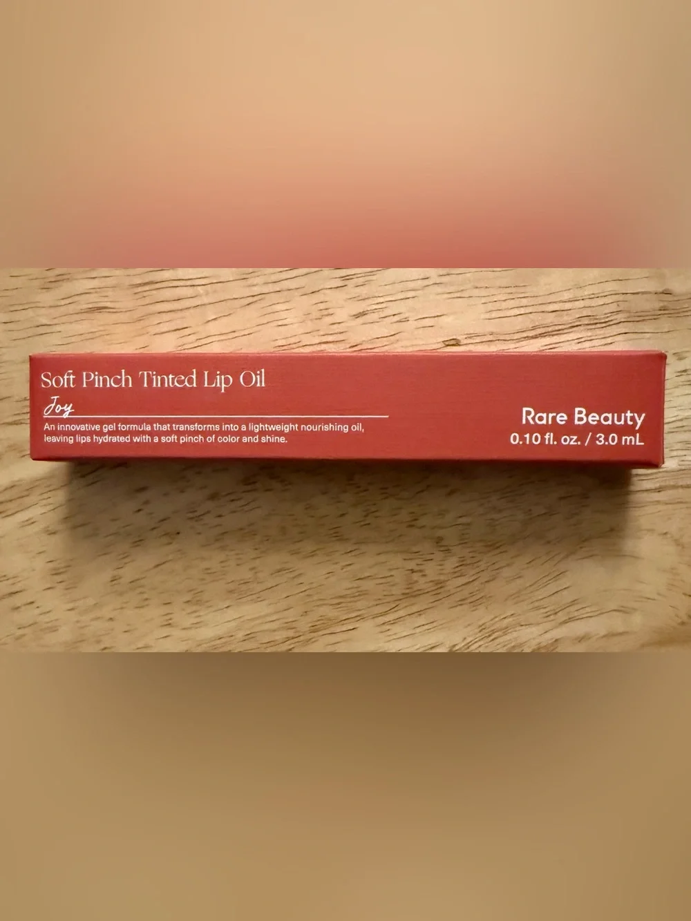 Rare Beauty Soft Pinch Tinted Lip Oil in Joy - Warm Coral Red