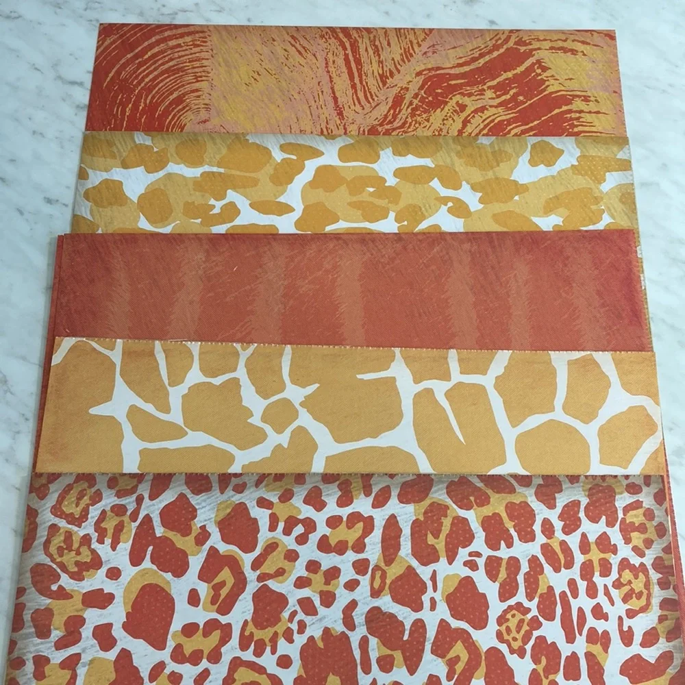Orange Yellow Safari Print Scrapbook Papers 15 Sheets 12x12