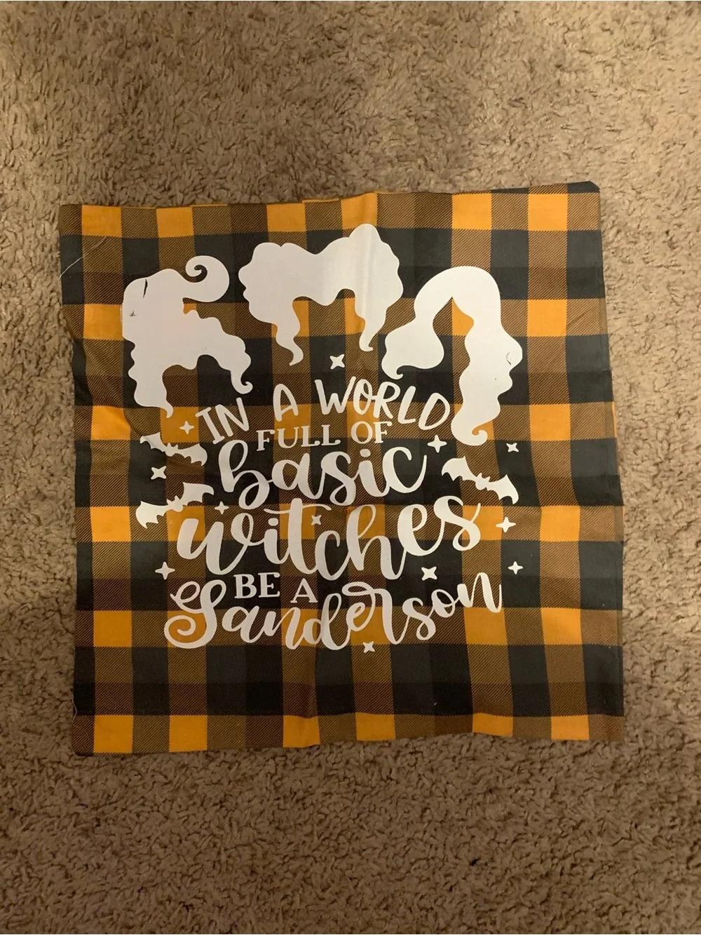 Hocus Pocus themed Halloween pillow case-great for decorations! 14 x 14 sized.