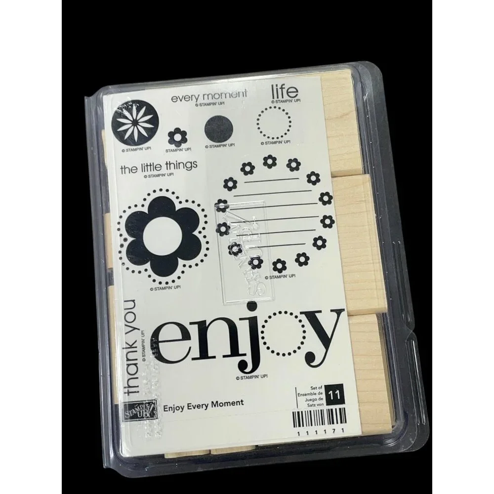 Stampin' Up! Enjoy Every Moment Wood‎ Rubber Stamp Set 11-Piece Floral