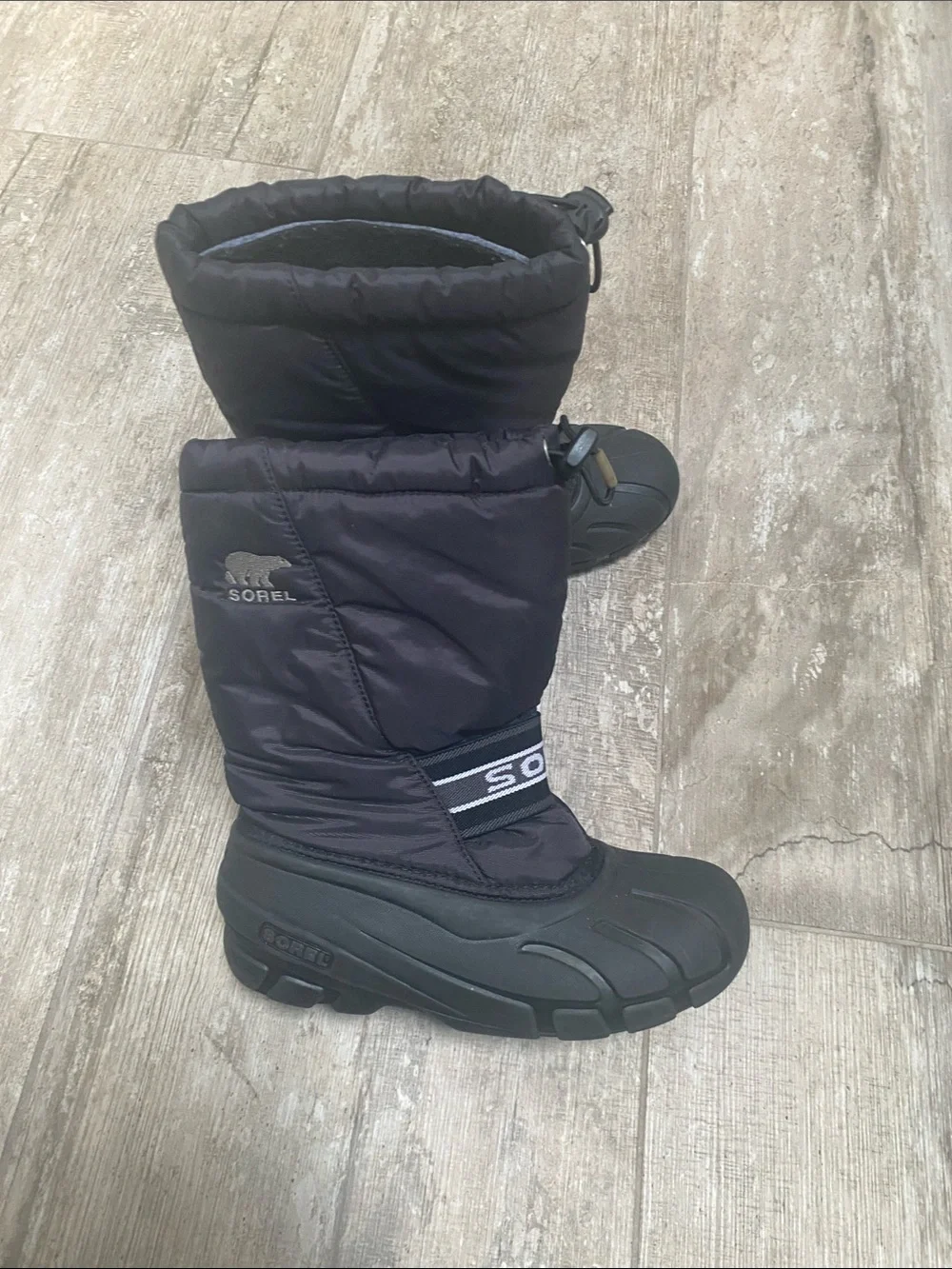 Sorel Black Waterproof Snow Boots with Branded Strap