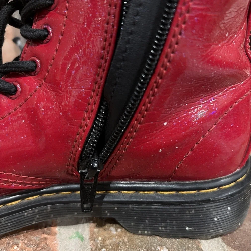Dr Martens 1460 Red Cosmic Glitter Boots Sz 2 Youth. Whimsigoth, Classic