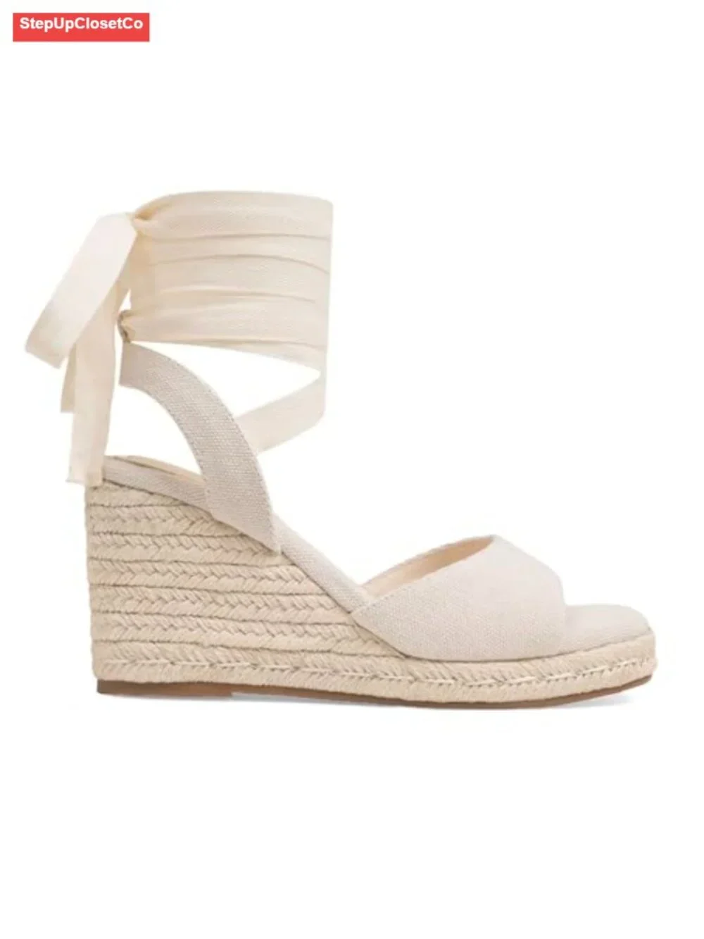 Straw Woven Wedge Sandals with Ankle Straps Square Toe Platform Summer Shoes