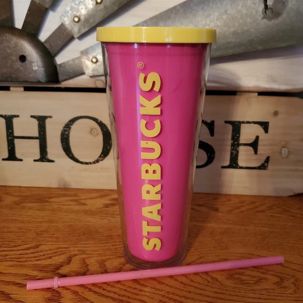 Starbucks neon pink