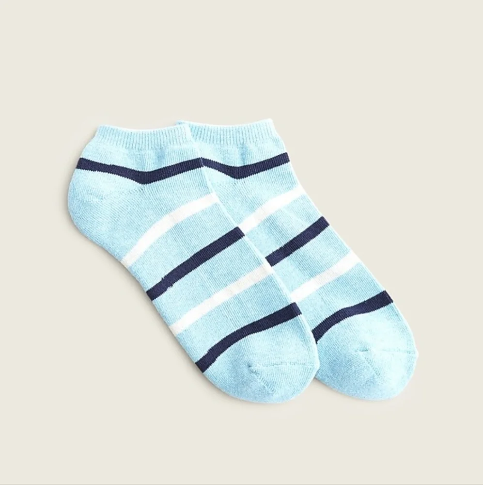 J.CREW NAVAL STRIPE ANKLE SOCKS Men's/Unisex M/L BNWT SO 1 LEFT!