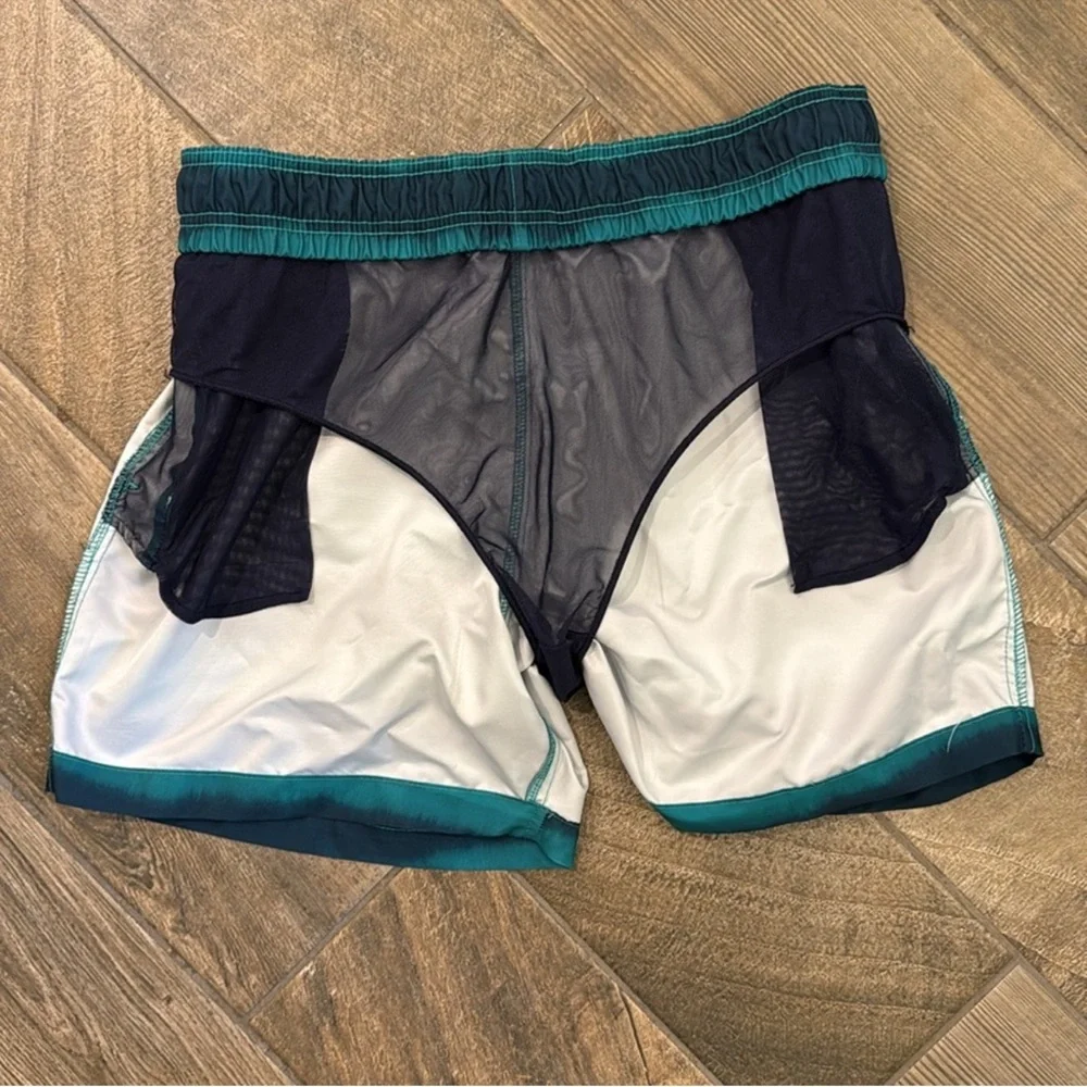 Speedo Men’s XL Swim Trunks Blue Teal Striped Board Shorts Quick Dry