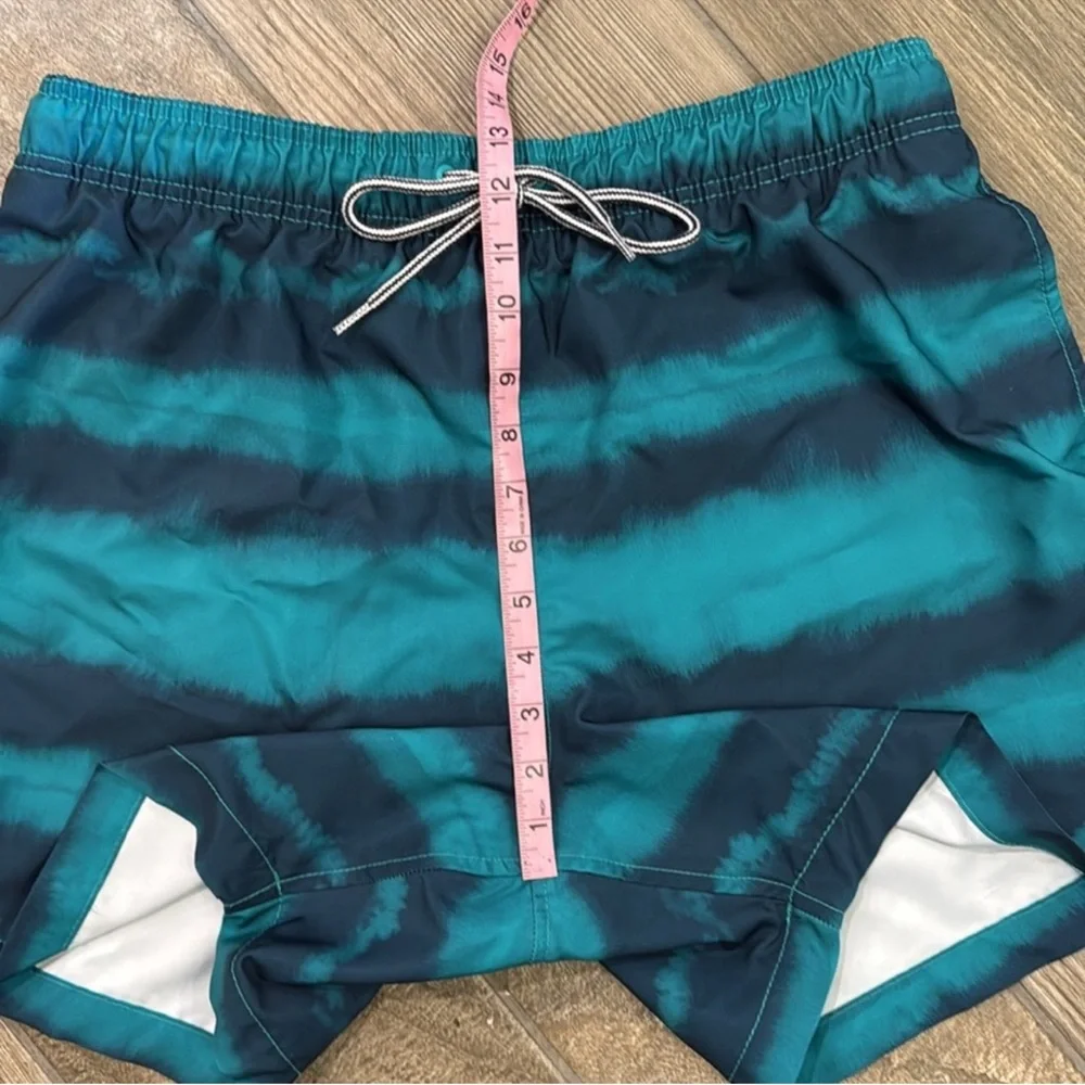 Speedo Men’s XL Swim Trunks Blue Teal Striped Board Shorts Quick Dry