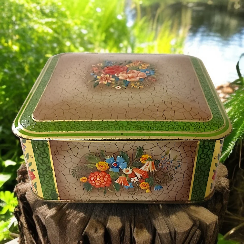 Vintage tin container