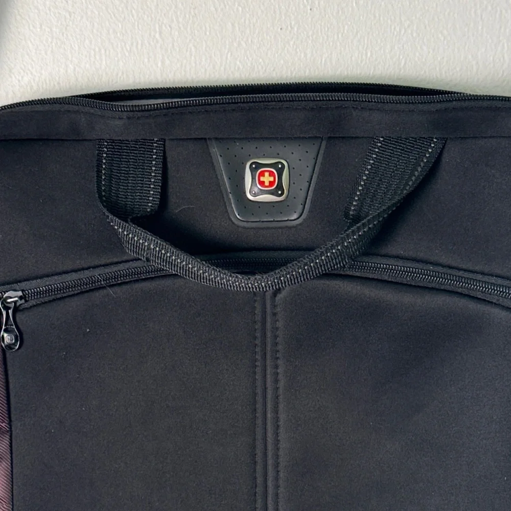 Swiss Gear Stylish Black‎ and Maroon Men's Messenger Crossbody Laptop Bag