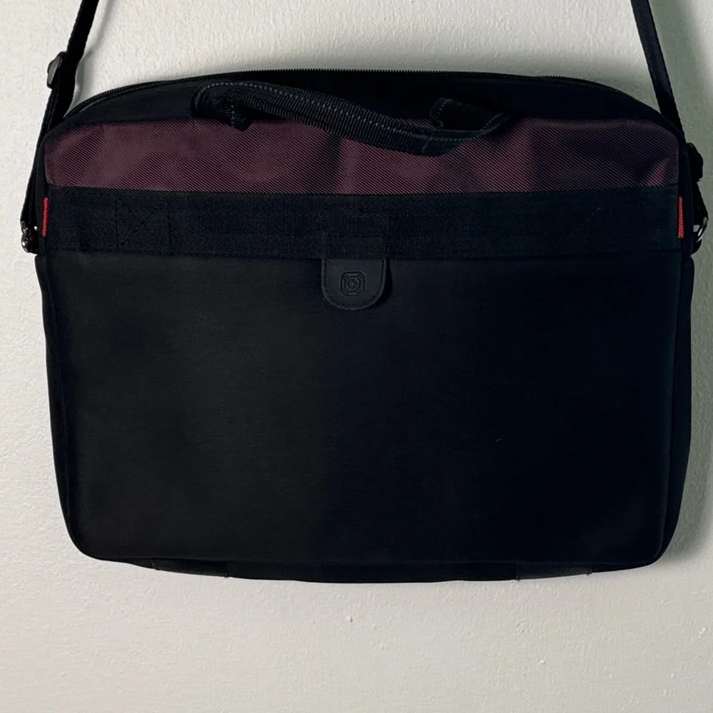 Swiss Gear Stylish Black‎ and Maroon Men's Messenger Crossbody Laptop Bag