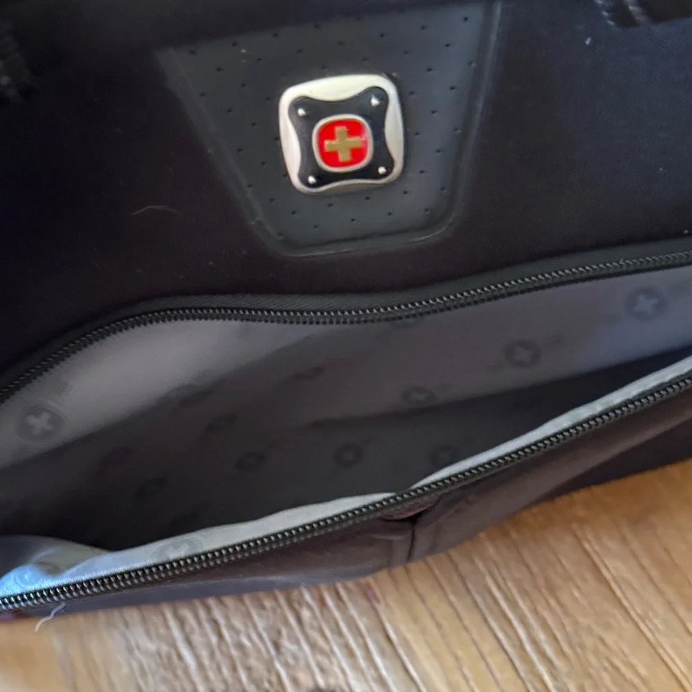 Swiss Gear Stylish Black‎ and Maroon Men's Messenger Crossbody Laptop Bag