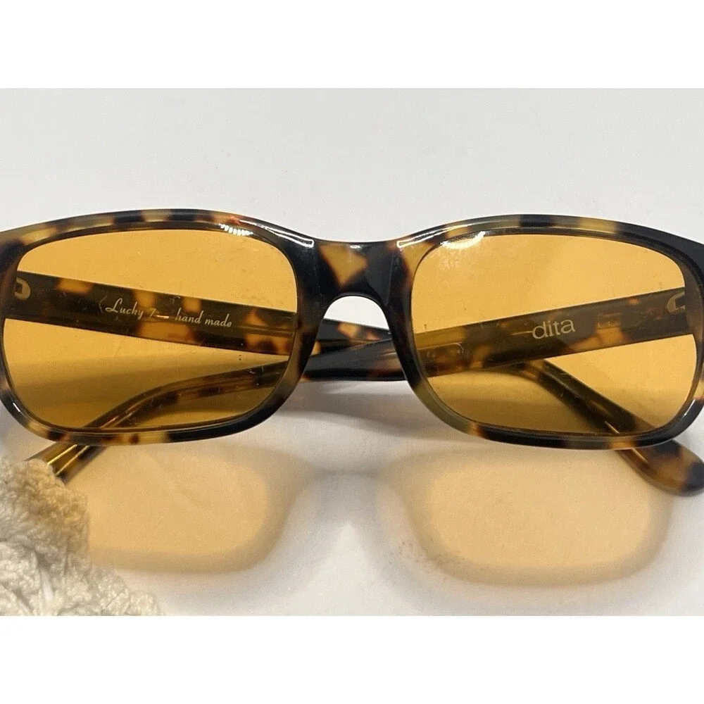 (Very Early Addition) Vintage Dita Lucky Seven Handmade Tortoise, Sunglasses