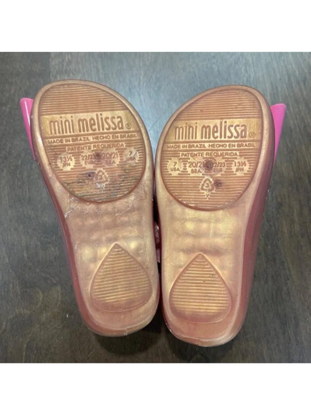 Mini Melissa Ultragirl Sweet III Big Bow Mary Jane Jelly Shoes Girls Size 7 Pink