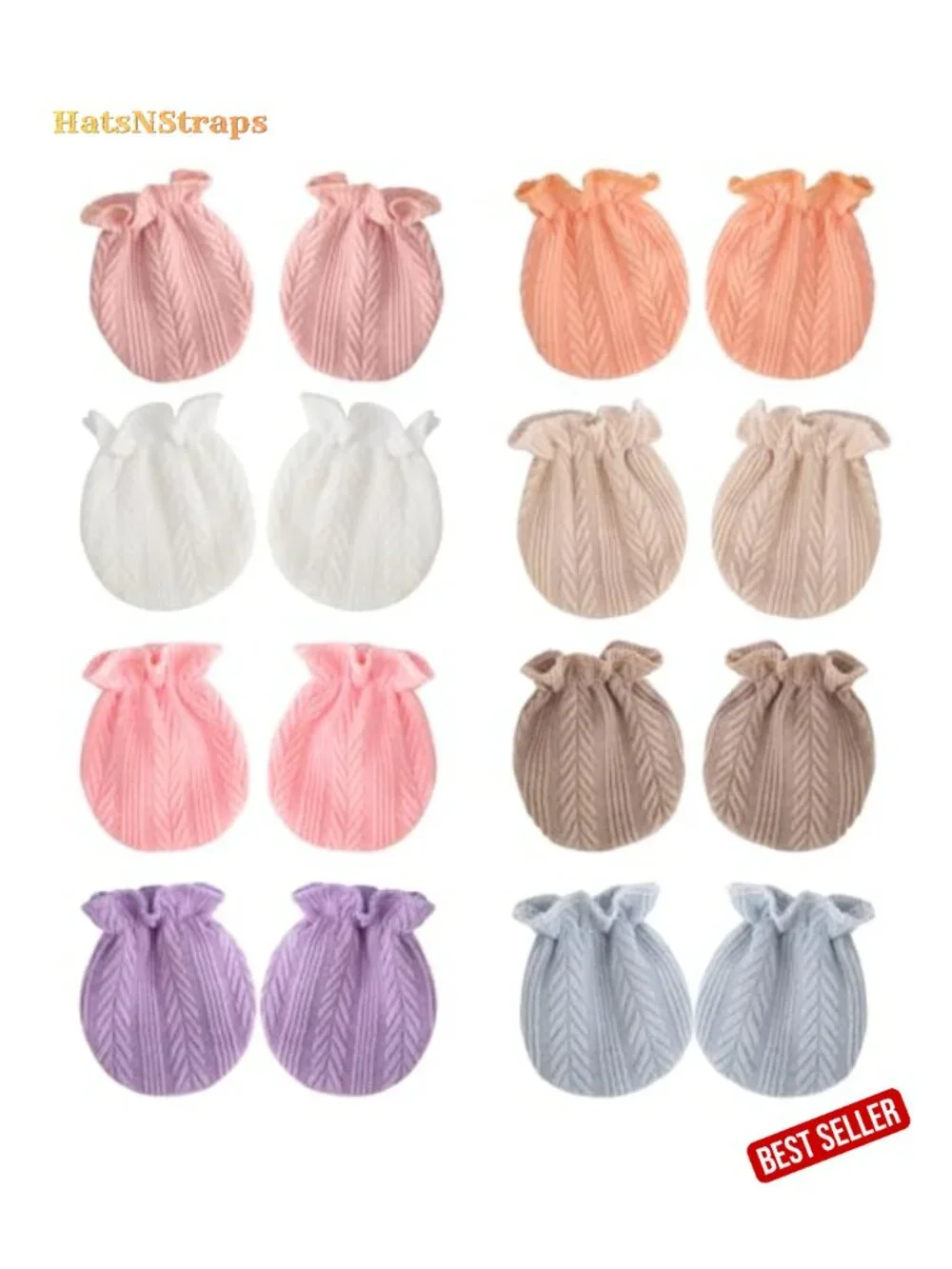 Newborn Infant Toddler Mittens No Scratch Cotton Elastic Wrist Gloves 0-6 Months