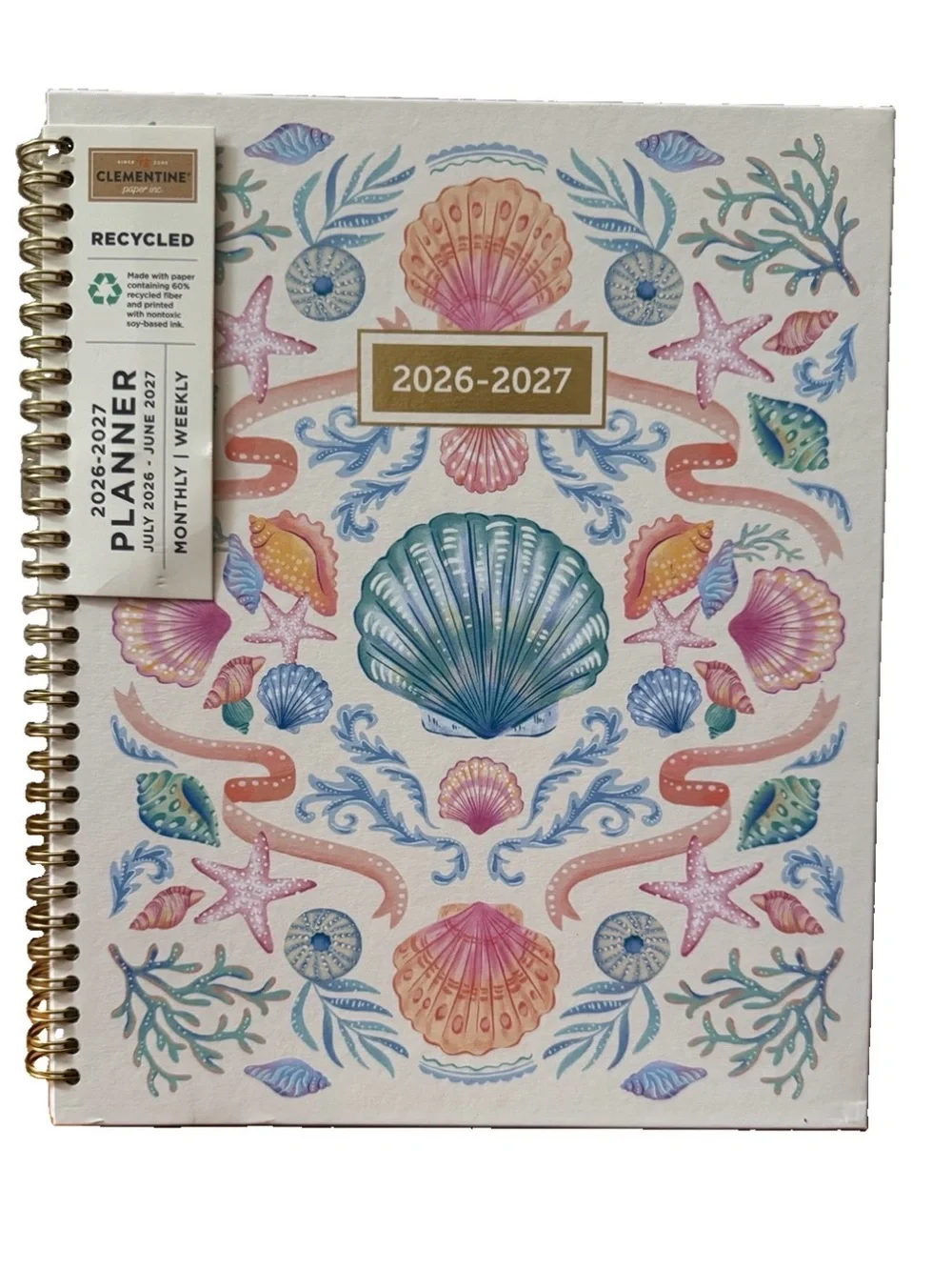 Clementine Paper inc. 12 month Large Size Planner 11x9”Pink Floral 2026-2027