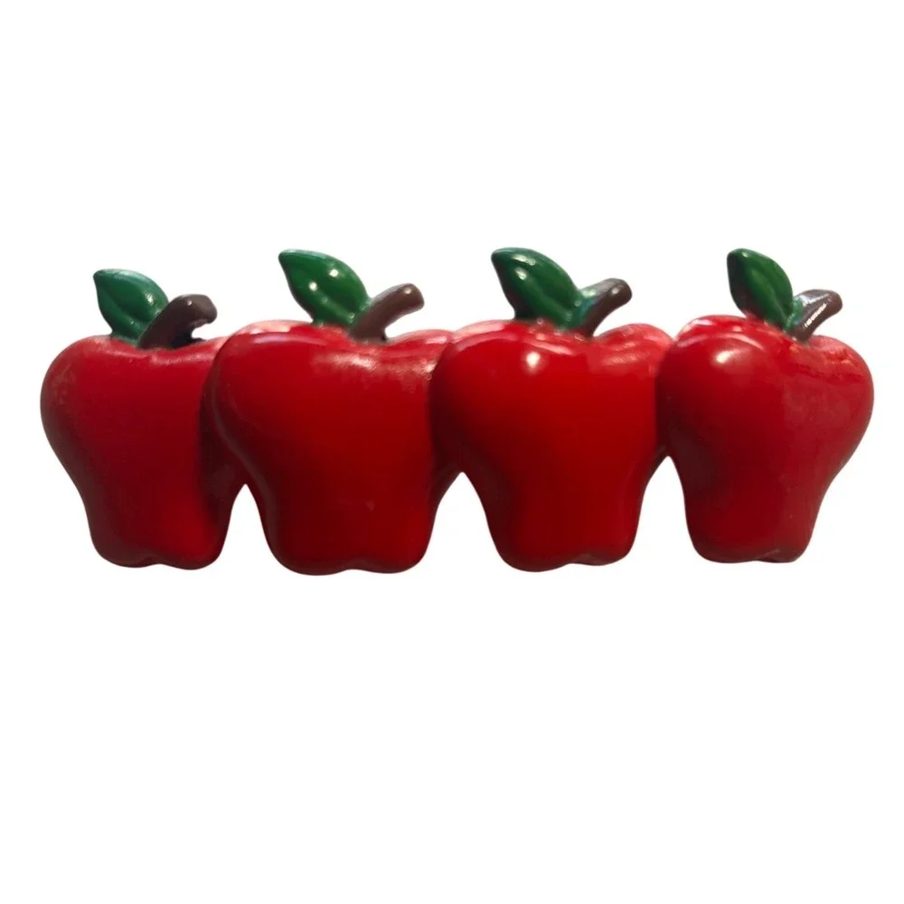 Vintage Red Apple Hair‎ Barrette French Clip Teacher Fruit Accessory 3.25