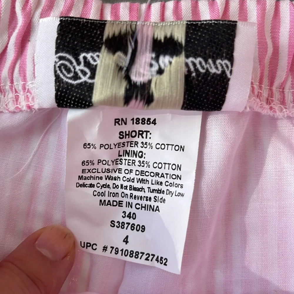 Rare Editions Pink and White Striped Seersucker Top and Shorts Set NEW Size 4