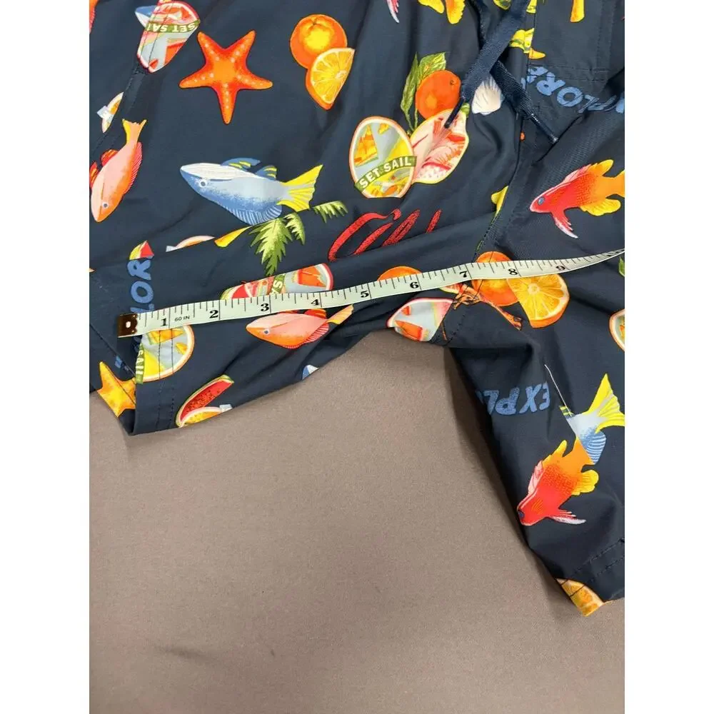 MENS OLD NAVY SWIM TRUNKS Shorts Draw String lined Medium BLUE Vacation Vibes