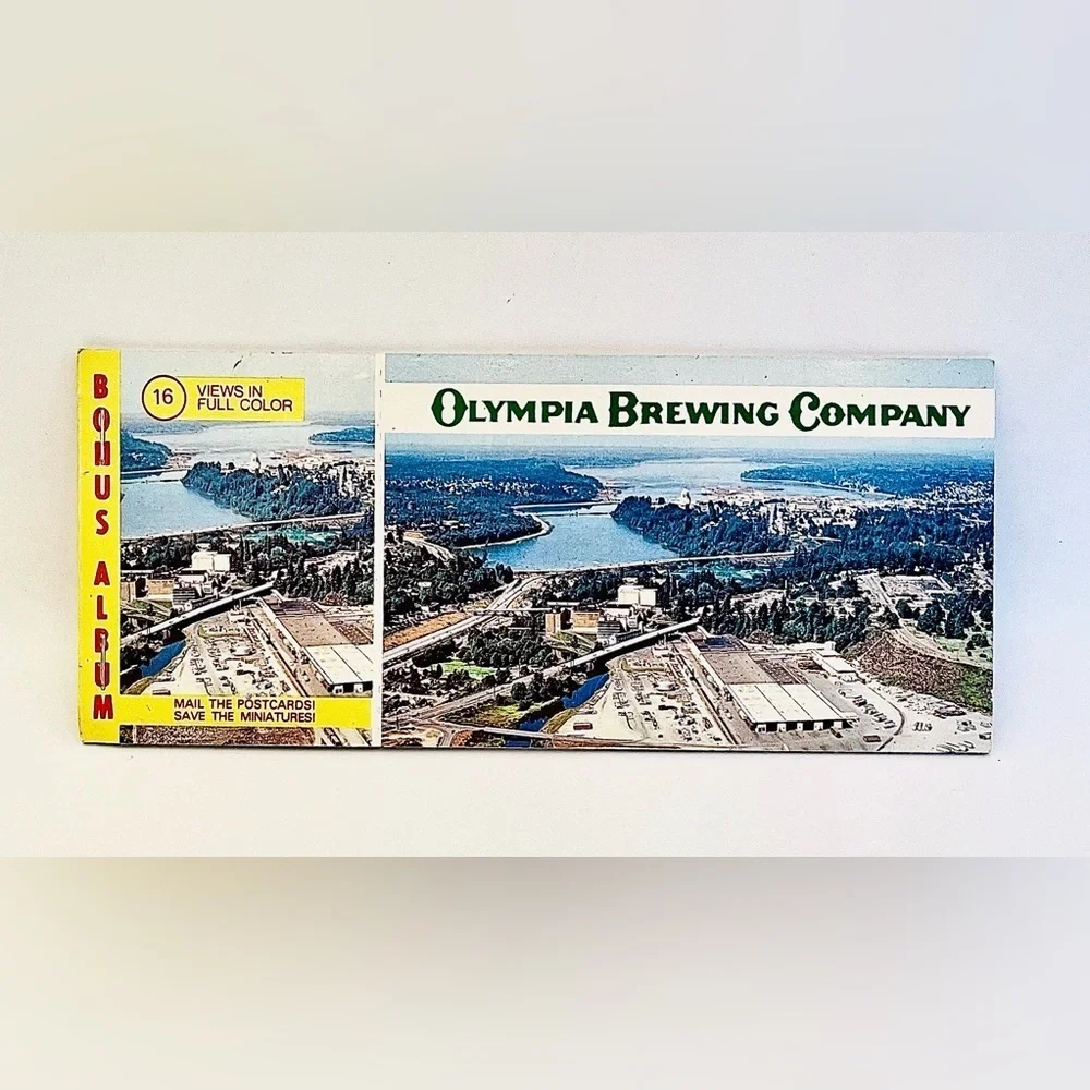 Vintage Olympia Beer Postcard Booklet Olympia Brewing Co. 1979 Brewery Photos