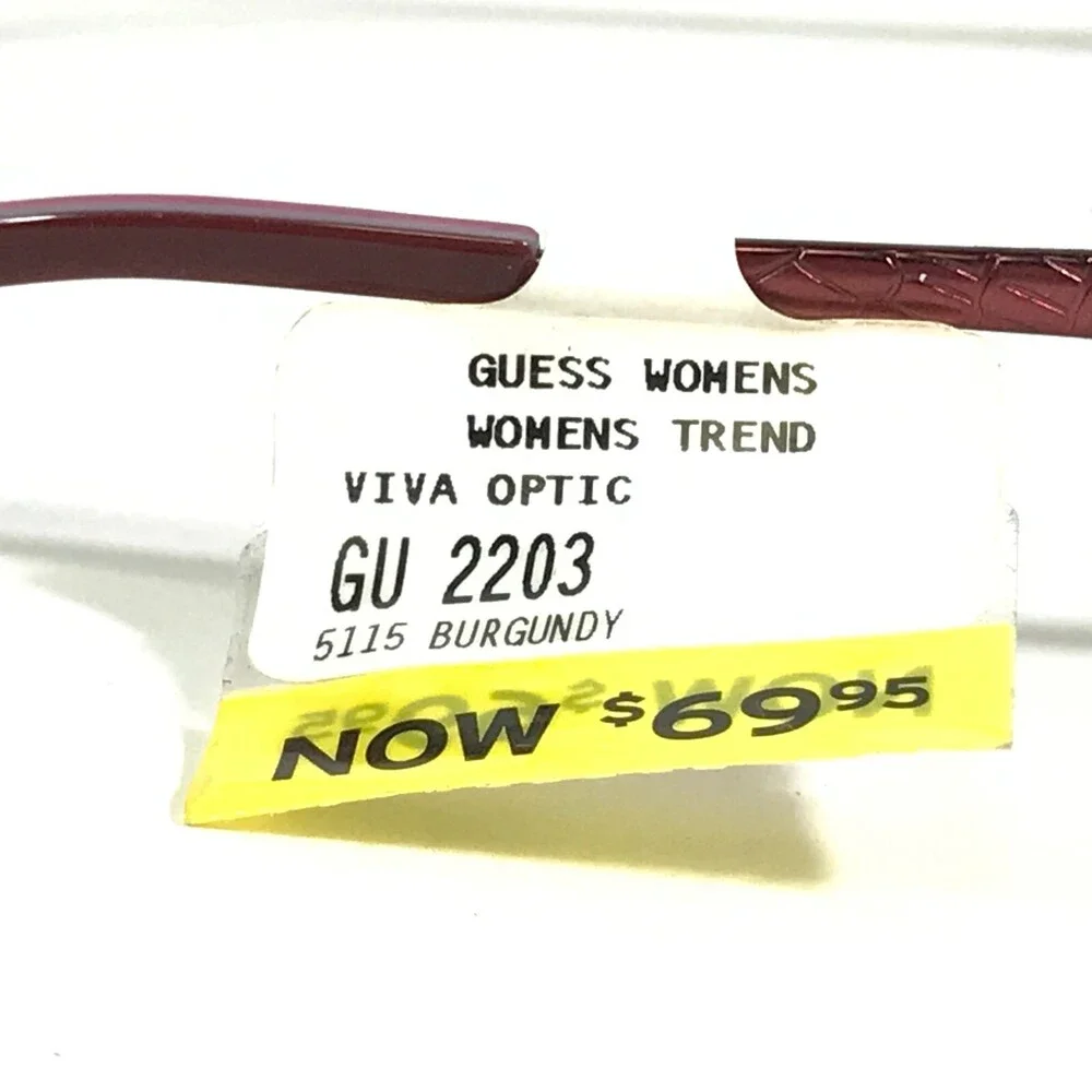 Guess Eyeglasses Frames GU2203 BU Red Purple Rectangular Cat Eye 51-15-135