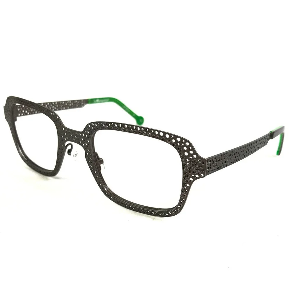 I.a. Eyeworks Eyeglasses Frames TUFFY 474 Perforated Purplish Gray 48-23-133