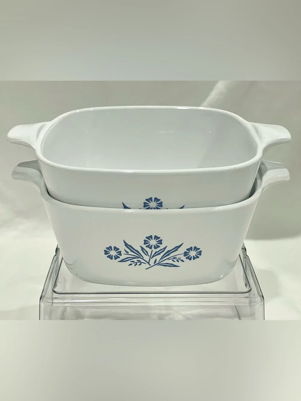 Pair (2) Vintage Corningware “Cornflower Blue” 2-3/4 C Baking Dishes | VGUC