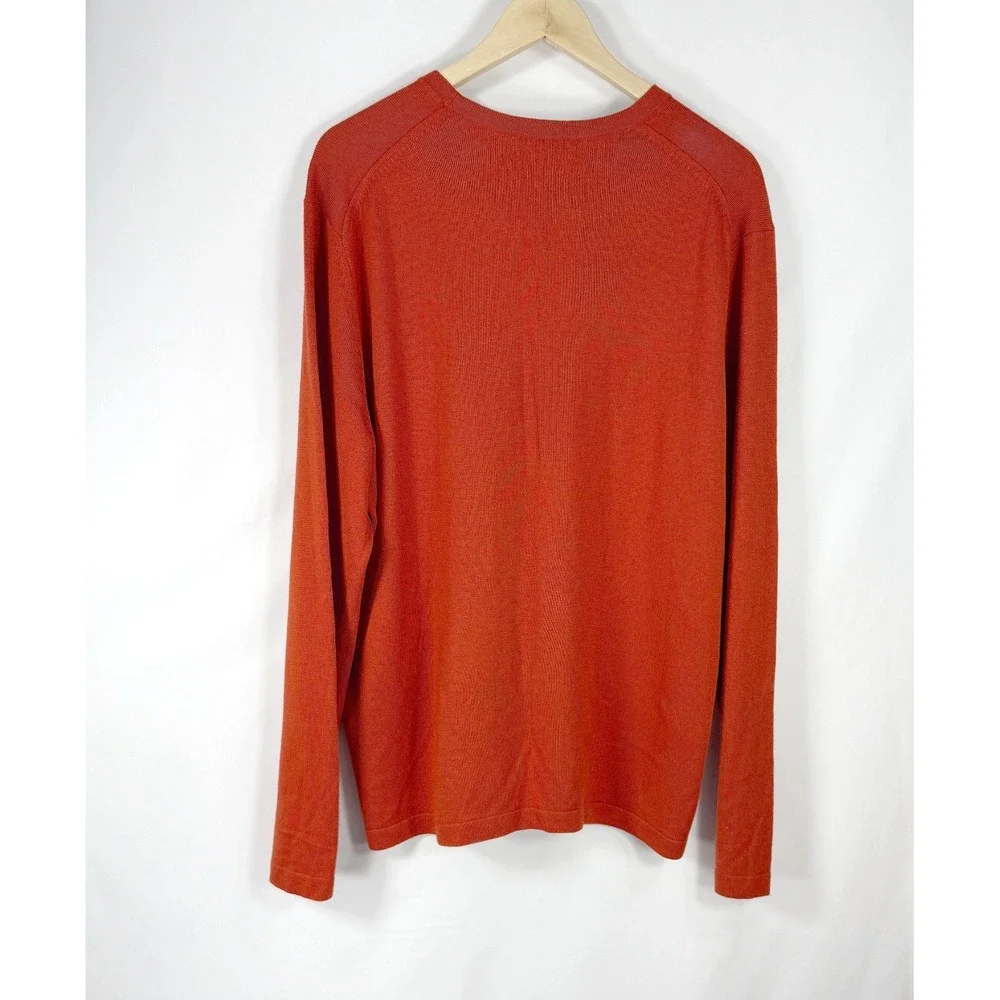 Banana Republic Mens Burnt Orange Silk Cashmere Sweater Size XL Preppy Old Money