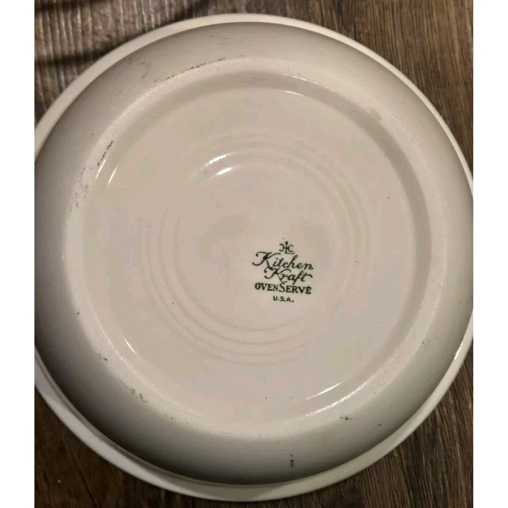Fiestaware Kitchen Kraft Vintage Ovenserve Ivory Bowl  In Warming Chafing Stand