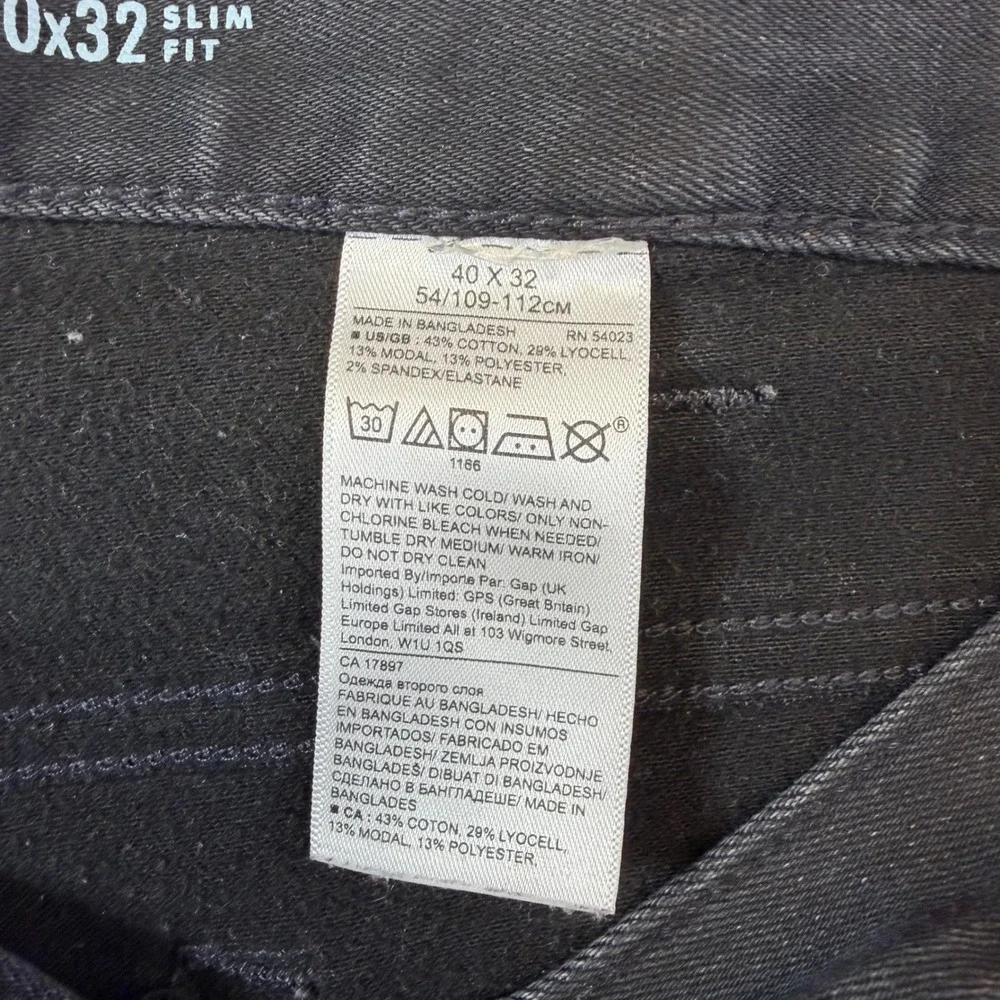 Banana Republic Traveler Slim Fit Jeans Mens 40x32 Black Stretch Denim Pants‎