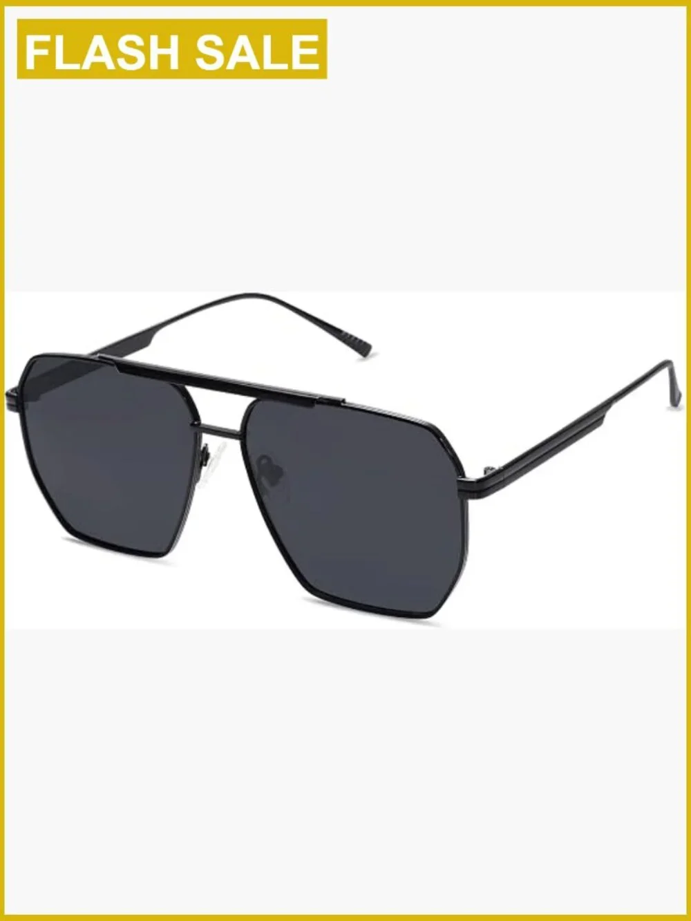 Retro Oversized Square Polarized Sunglasses UV400