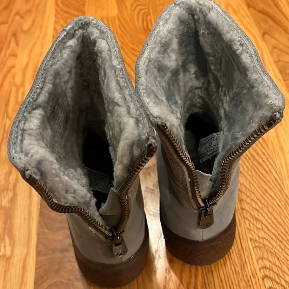 New Free People Cougar Cozy Up Shearling Boots in Ash Blue size 7