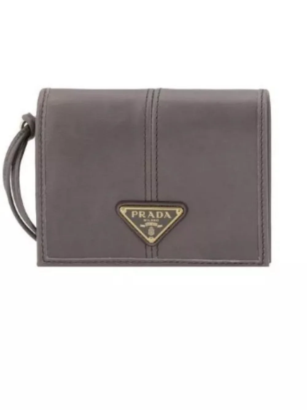 Prada Leather Billfold Wallet with Snap-Button Closure