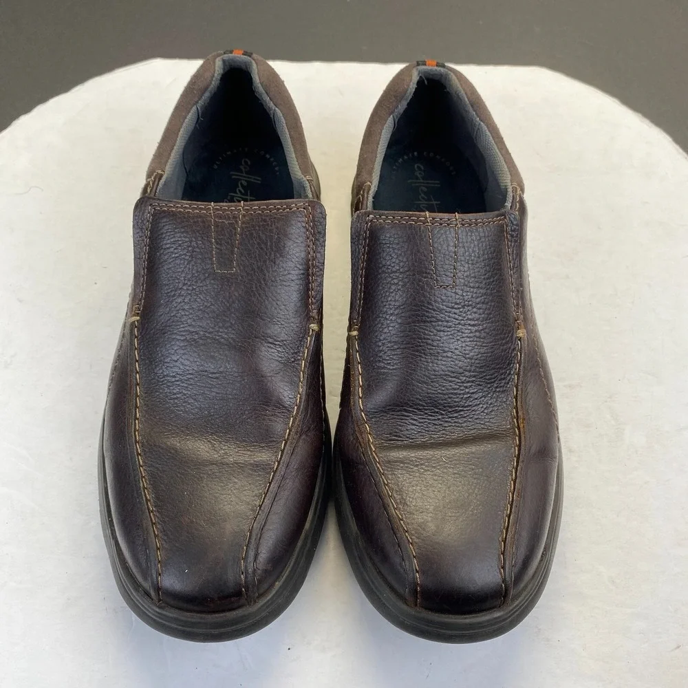 Clarks Cottrell Free Slip On‎ Sneakers Mens 10.5 M Brown Leather Casual Shoes