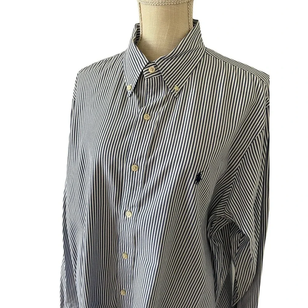 Polo Ralph Lauren L/S Custom Fit Button Front Striped Shirt Men's‎ 17/43