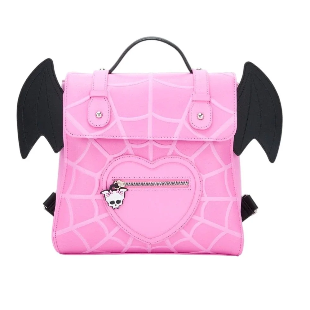 Monster High Draculaura Mini Backpack Pink Bat Wings Skullette NWT