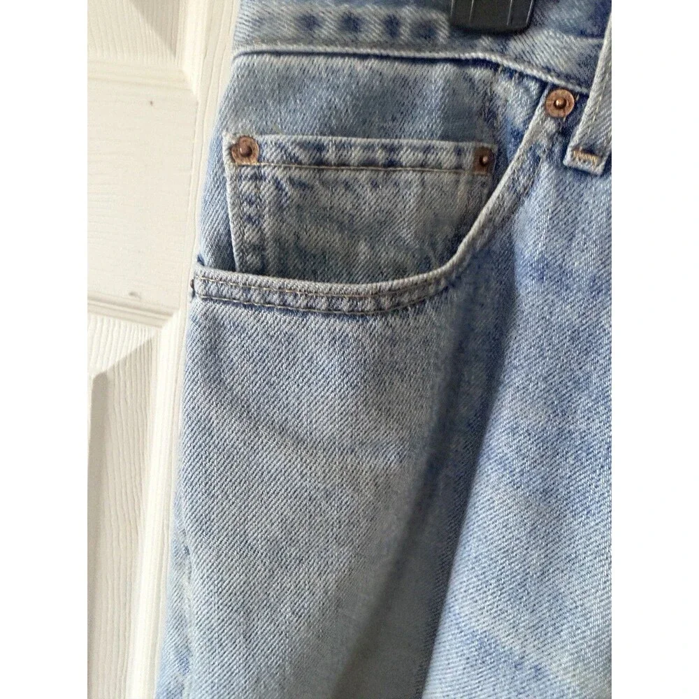 Levis 505 Regular Fit Straight Leg Jeans Light Wash Blue Mens 33x32 Vintage 90s