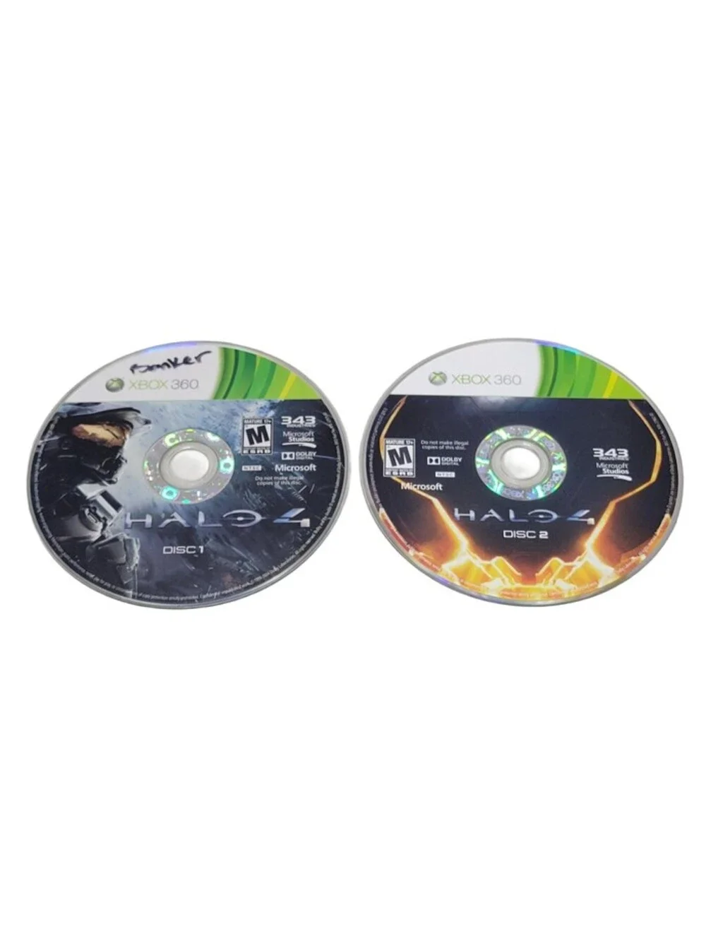 Halo 4 (Xbox 360, 2012) DISC 1 and 2 - Discs Only