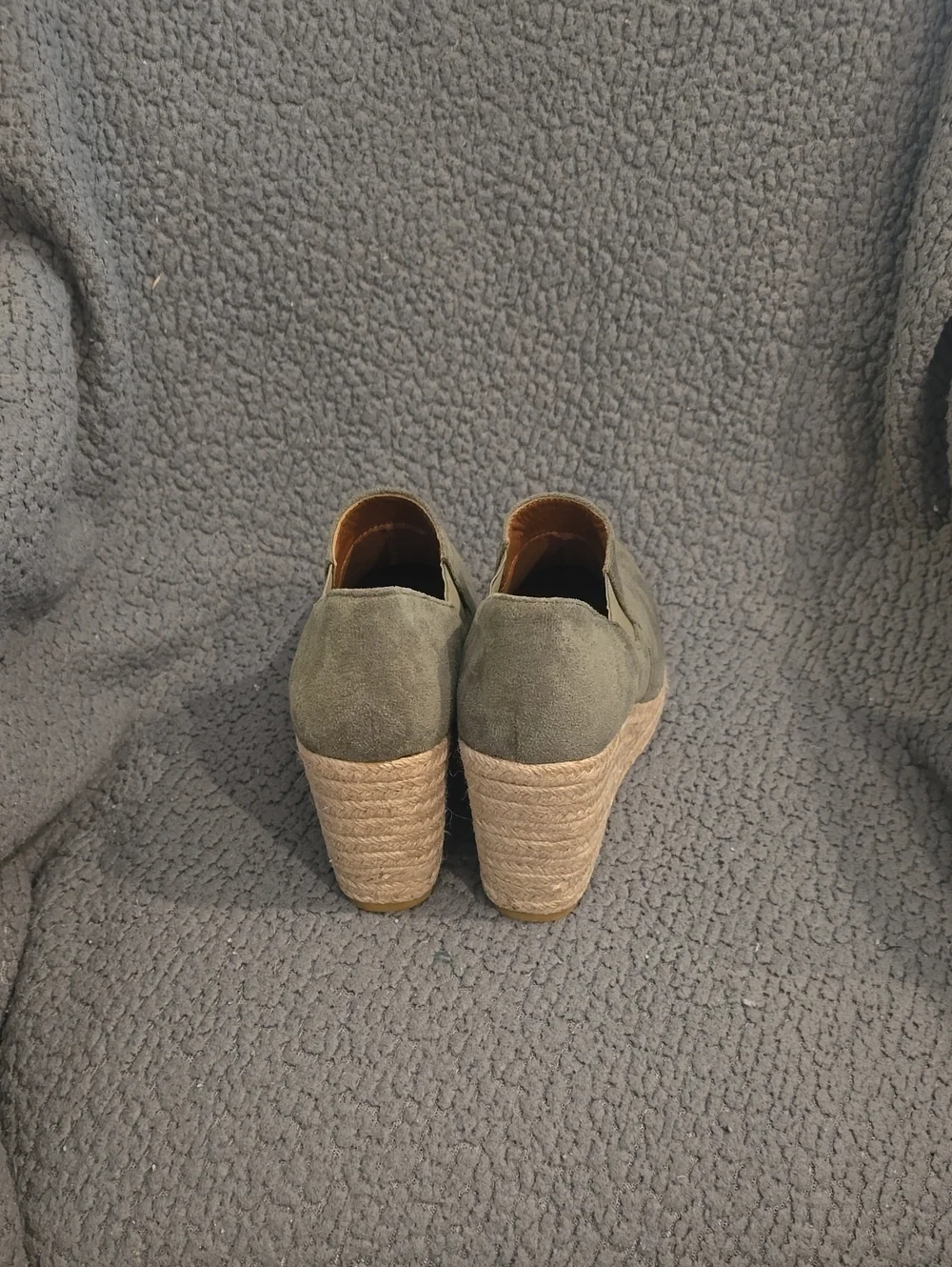 Suede Olive Wedge Espadrille Slip-On