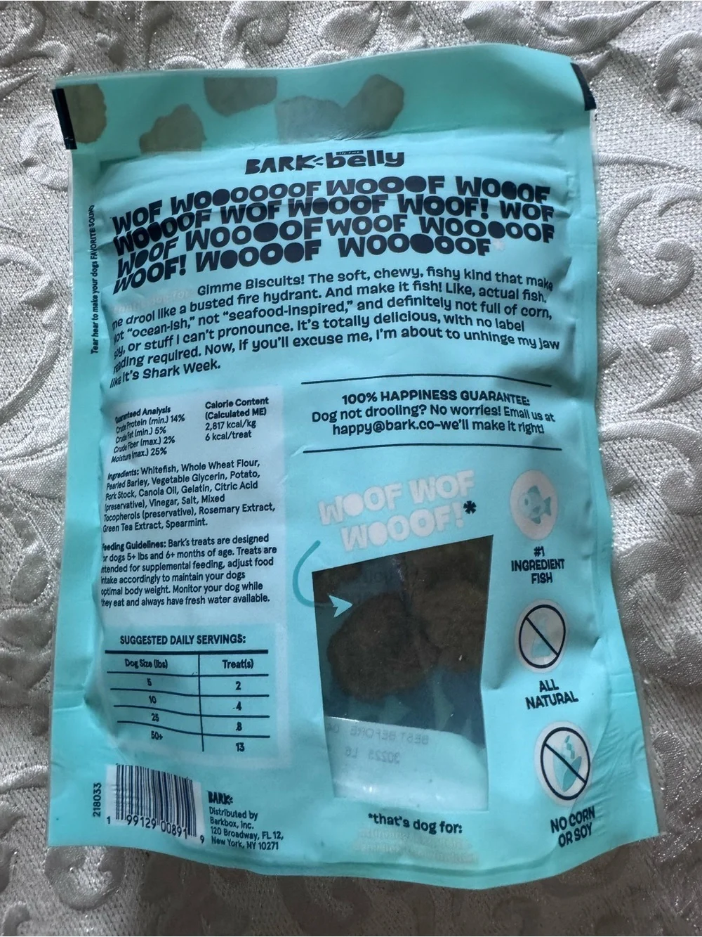 SEALED - Bark in the Belly Fish Recipe Dog Treats - No grain - Ex 04/2027