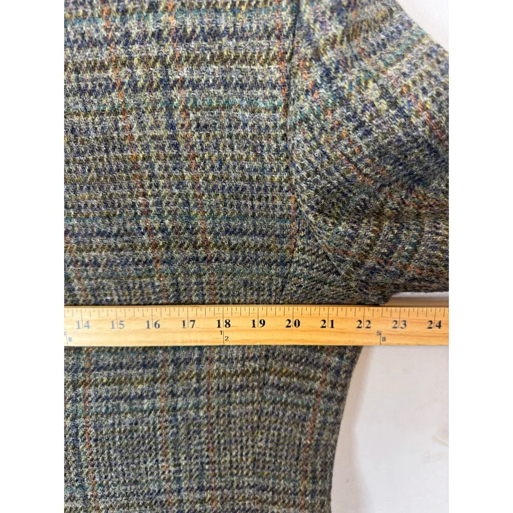 Harris Tweed Mens 40 Regular Glen Plaid Wool Blazer Jacket Green Brown Scotland